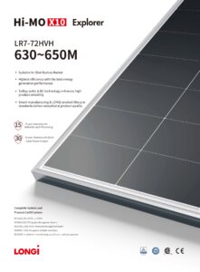 LONGI PANEL Hi-MO X10 Explorer 645W